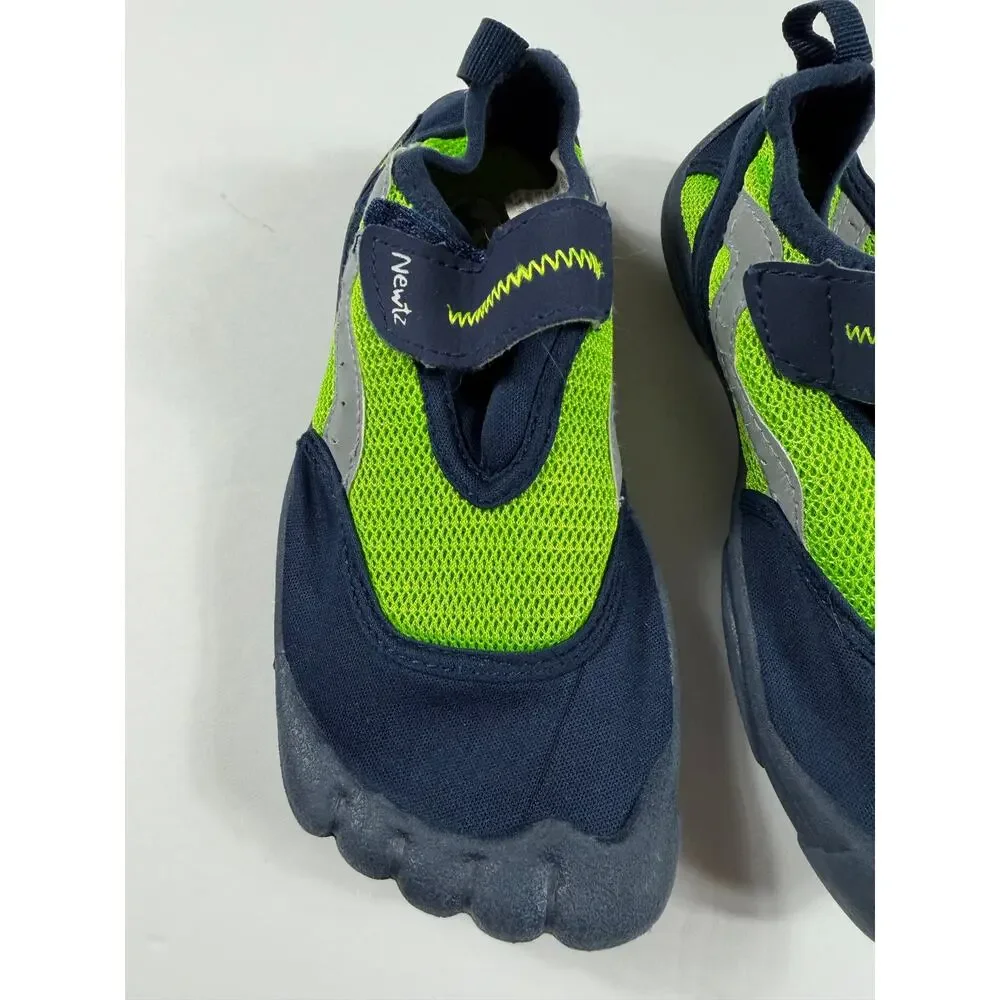 Newtz Five Finger Water Shoes Barefoot Green Navy Size 13 / 1 toddler